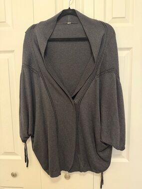 Lululemon Cozy Shawl Collar Open-Front Women's Sweater Cardigan - Gray